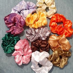 New 12 Silk Scrunchies Ponytail Holders